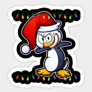 Dabbing Penguin Christmas Lights Dab Funny Penguins Lover Sticker